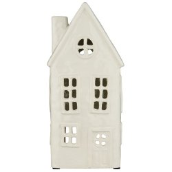 Ib Laursen Hus til fyrfadslys Stillenat, rundt vindue i gavl creme