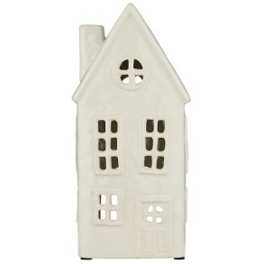 Ib Laursen Hus til fyrfadslys Stillenat, rundt vindue i gavl creme