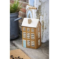 Ib Laursen Hus til bloklys Nyhavn med trhank, turkis dr B: 13 H: 31 L: 17,2