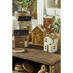 Ib Laursen Hus til fyrfadslys Brighton beige med brun dr