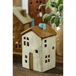 Ib Laursen Hus til fyrfadslys Brighton beige med brun dr