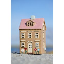 Ib Laursen - Hus til fyrfadslys Nyhavn blomster og lyserdt tag