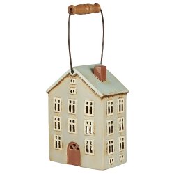 Ib Laursen Hus til fyrfadslys Nyhavn med trhank, brun dr