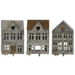 Ib Laursen Hus til fyrfadslys Stillenat 3 ass, metal/messing 1 stk.