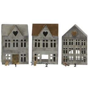 Ib Laursen Hus til fyrfadslys Stillenat 3 ass, metal/messing 1 stk.