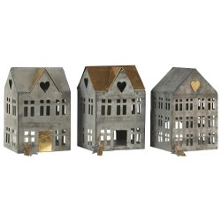 Ib Laursen Hus til fyrfadslys Stillenat 3 ass, metal/messing 1 stk.