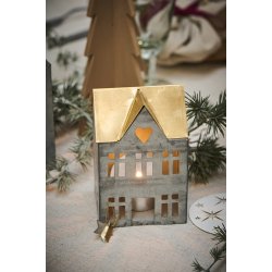 Ib Laursen Hus til fyrfadslys Stillenat 3 ass, metal/messing 1 stk.