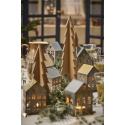 Ib Laursen Hus til fyrfadslys Stillenat 3 ass, metal/messing 1 stk.