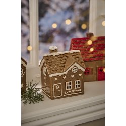 Ib Laursen Hus til fyrfadslys Stillenat Gingerbread firkantet dr