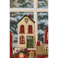 Ib Laursen Hus til fyrfadslys Stillenat grn dr og krans i toppen