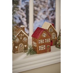 Ib Laursen Hus til fyrfadslys Stillenat rdt tag krans p dren