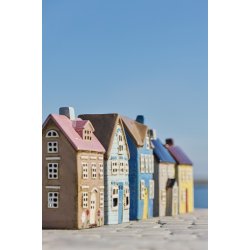 Ib Laursen Hus til fyrfadslys Visby bl dr brunt tag