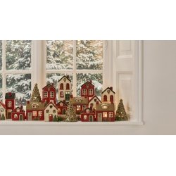 Ib Laursen Hus til fyrfadslys stillenat rdt tag og juletr foran huset