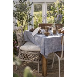 Ib Laursen Hyndebetrk August natur med bl og hvide striber 45x45 cm