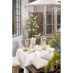 Ib Laursen Hyndebetrk Naja natur med rosa og bl blomster 45x45 cm