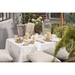 Ib Laursen Hyndebetrk Naja natur med rosa og bl blomster 45x45 cm