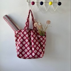 Ib Laursen Taske vendbar rd m/blokmnster