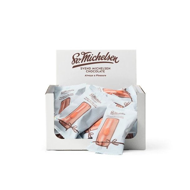 Sv. Michelsen -Nougat-marcipan med lys chokolade petit four - 25g. 1 stk.