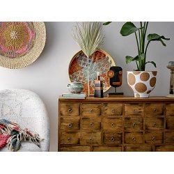 Bloomingville - Isnel Plaid, tppe grn, Genanvendt Bomuld 160x130 cm.