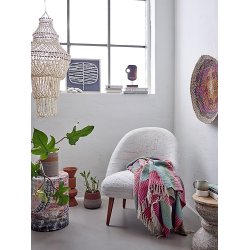 Bloomingville - Isnel Plaid, tppe grn, Genanvendt Bomuld 160x130 cm.