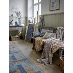 Bloomingville - Isnel Plaid, Natur - Genanvendt Bomuld - 160x130 cm.