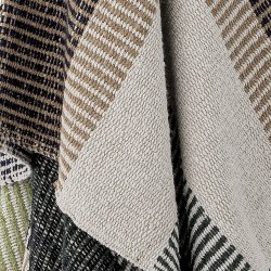 Bloomingville - Isnel Plaid, Genanvendt Bomuld 160x130 cm. Brun