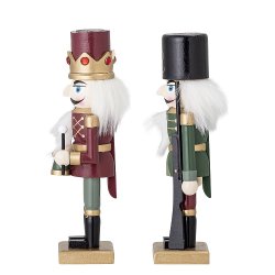 Bloomingville - N�ddekn�kker lysestage, Issak Lysestage, Gr�n, Tr� - s�t af 2 - 21cm.