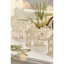 Ib Laursen - Julebordpynt remse af huse 73 cm.