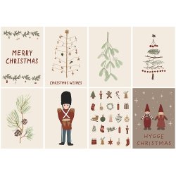 Ib Laursen Julekort dobbelt My Nostalgic Christmas, 8 forskellige , 7,3x10,5