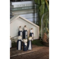 Ib Laursen Julekrybbe med 7 trfigurer hndmalet