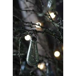 Ib Laursen Julekugle drbeformet i pebbled klart glas