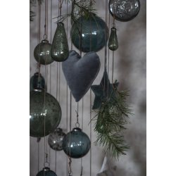 Ib Laursen Julekugle drbeformet i pebbled klart glas