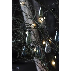 Ib Laursen Julekugle drbeformet i pebbled klart glas