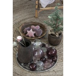 Ib Laursen Julekugle pebbled glas klar - stor