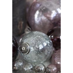 Ib Laursen Julekugle pebbled glas klar - stor