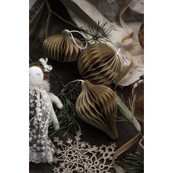 Ib Laursen Julekugle lgformet foldet papir med magnetlukning til ophng