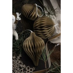 Ib Laursen Julekugle lgformet foldet papir med magnetlukning til ophng