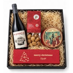 Julekurv med vin, chokolade, karamel og pebern�dder