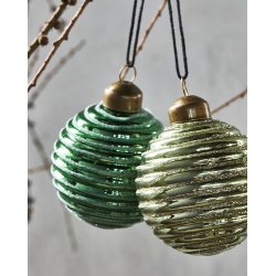 House Doctor Julepynt, Lolli, Grn/Guld Julekugle 6 dia., 1 stk.