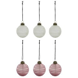 House Doctor Julepynt, Lolli, Hvid/Rd Dia: 6 cm., 1 stk.