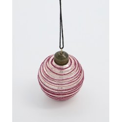 House Doctor Julepynt, Lolli, Hvid/Rd Dia: 6 cm., 1 stk.