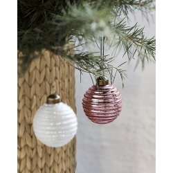 House Doctor Julepynt, Lolli, Hvid/Rd Dia: 6 cm., 1 stk.