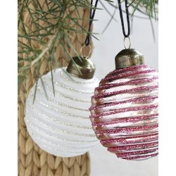 House Doctor Julepynt, Lolli, Hvid/Rd Dia: 6 cm., 1 stk.