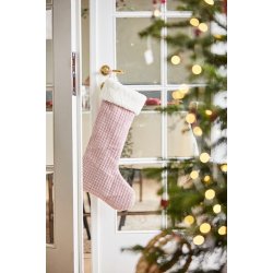 Ib Laursen Julesok rd og hvidstribet med hvid kunstig pelskant