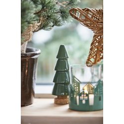 Ib Laursen - Juletr stende grn emaljemalet 12,5 cm