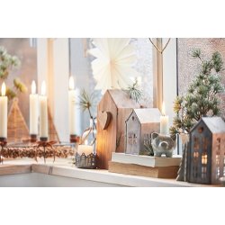 Ib Laursen - Juletr stende grn natur meleret 10 cm.