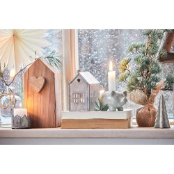 Ib Laursen - Juletr stende grn natur meleret 10 cm.