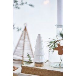 Ib LaursenJ Juletr stende hvid emaljemalet 12,5 cm., 1 stk.