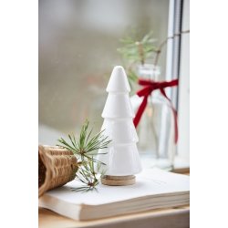 Ib Laursen - Juletr stende hvid emaljemalet 17 cm