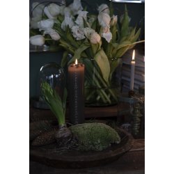 Ib Laursen Kalenderlys 1-24 grbrun med guld tal (bloklys)